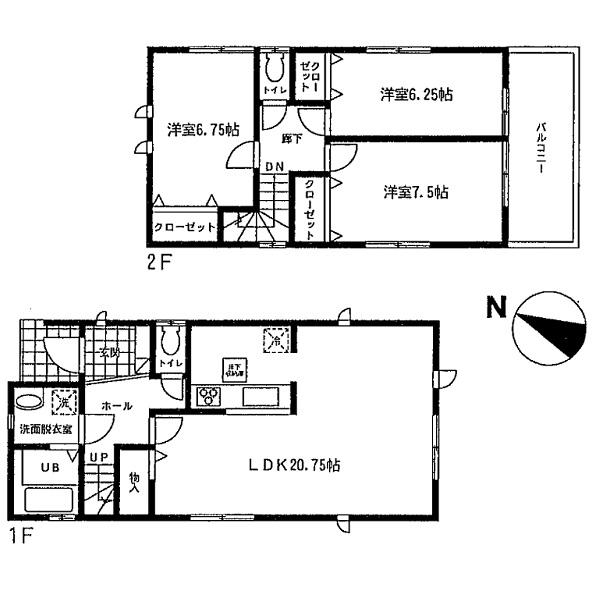 Floor plan. 37,800,000 yen, 3LDK, Land area 121.1 sq m , Building area 97.29 sq m
