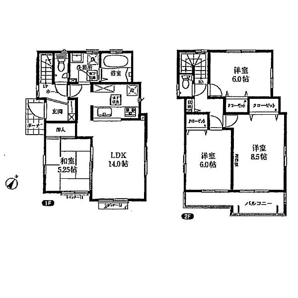 Floor plan. 38,800,000 yen, 4LDK, Land area 120.61 sq m , Building area 91.62 sq m