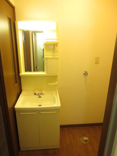 Washroom. Independent wash basin Indoor laundry Storage