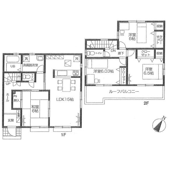 Floor plan. 39,400,000 yen, 4LDK, Land area 160.38 sq m , Building area 99.78 sq m