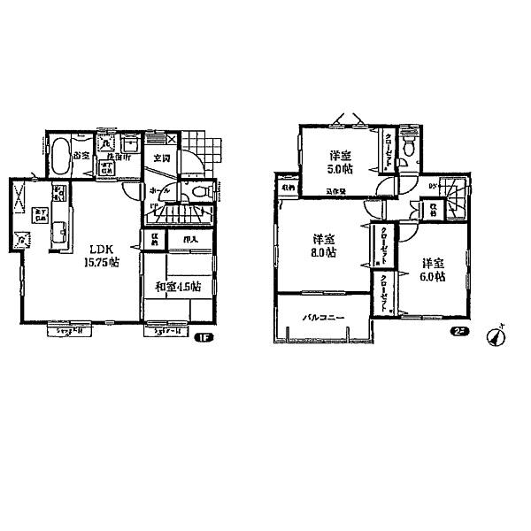 Floor plan. 42,800,000 yen, 4LDK, Land area 120.61 sq m , Building area 91.81 sq m