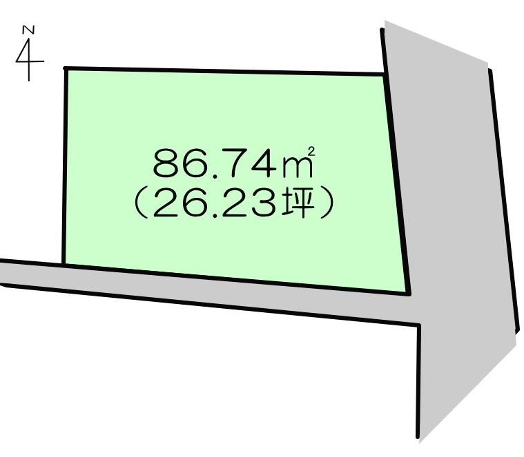Compartment figure. Land price 12.8 million yen, Land area 86.72 sq m compartment view