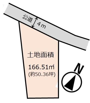 Compartment figure. Land price 24,800,000 yen, Land area 166.51 sq m