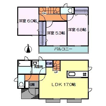 Floor plan. 21,800,000 yen, 3LDK, Land area 105.29 sq m , Building area 83.62 sq m
