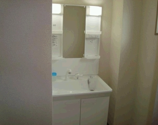 Washroom. Convenient vanity in the morning