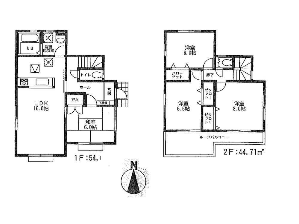 Floor plan. (1 Building), Price 30,800,000 yen, 4LDK, Land area 189.46 sq m , Building area 99.36 sq m