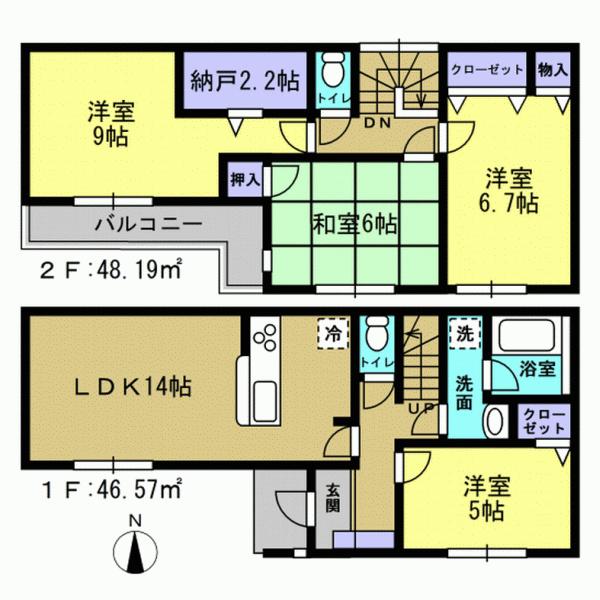 Floor plan. 29,800,000 yen, 4LDK, Land area 136.64 sq m , Building area 94.76 sq m