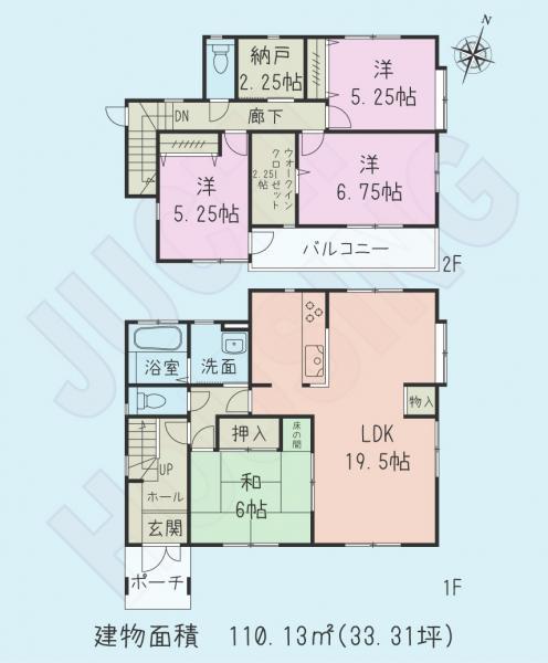 Floor plan. 45 million yen, 4LDK+S, Land area 165.32 sq m , Building area 110.13 sq m