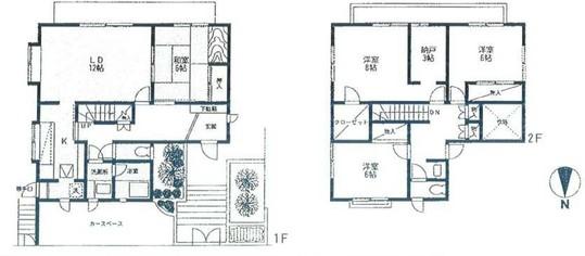 Floor plan. 35 million yen, 4LDK+S, Land area 204.27 sq m , Building area 124.97 sq m