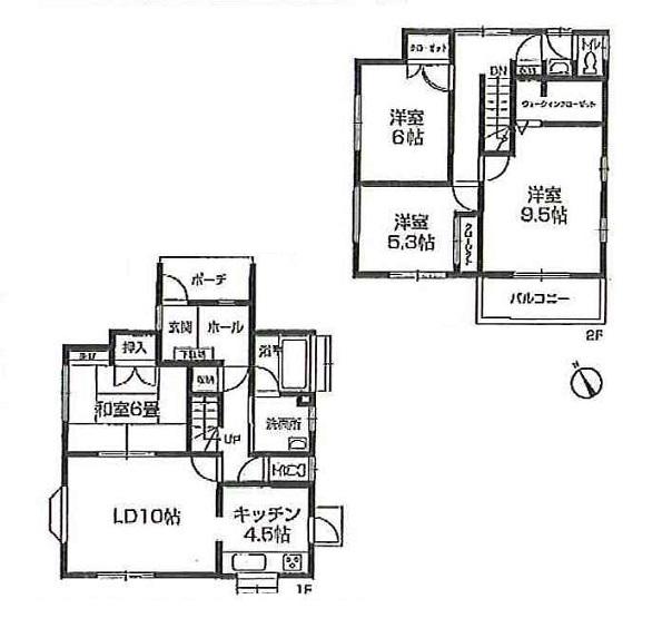 Floor plan. 18,800,000 yen, 4LDK, Land area 216.91 sq m , Building area 106.61 sq m