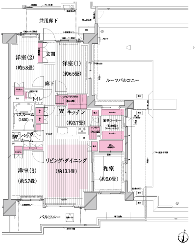 Floor: 4LDK + housework corner + family closet, occupied area: 93.62 sq m