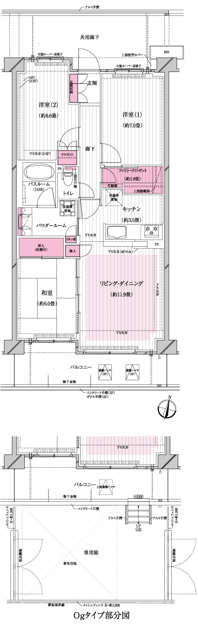 Floor: 3LDK + family closet, occupied area: 77.87 sq m