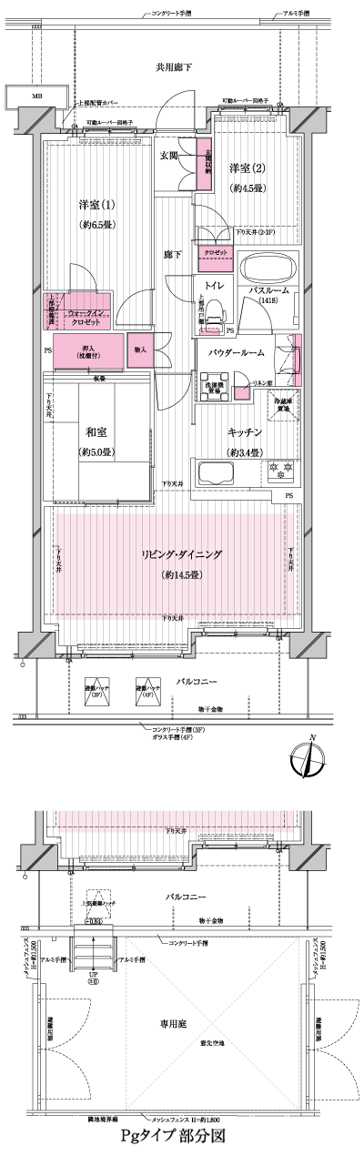 Floor: 3LDK + walk-in closet, the occupied area: 74.22 sq m