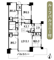 Floor: 4LDK + housework corner + family closet, occupied area: 93.62 sq m