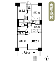 Floor: 3LDK + walk-in closet + storeroom, occupied area: 77.87 sq m