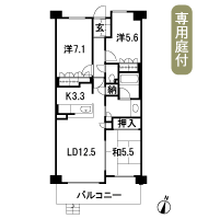 Floor: 3LDK + storeroom, occupied area: 74.27 sq m