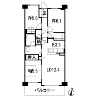 Floor: 3LDK + family closet + storeroom, occupied area: 74.27 sq m