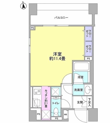 Floor plan. Price 16.8 million yen, Occupied area 35.34 sq m , Balcony area 8.5 sq m
