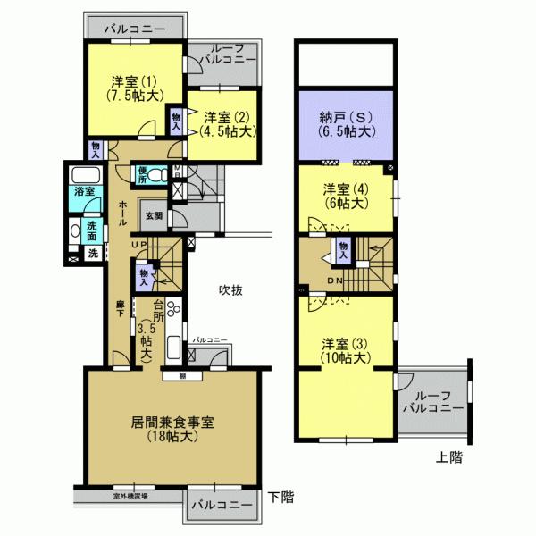 Floor plan. 4LDK+S, Price 36,800,000 yen, Footprint 141.53 sq m