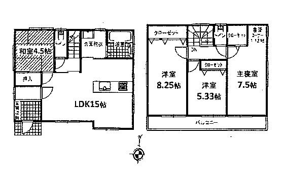 Floor plan. (7 Building), Price 39,600,000 yen, 4LDK, Land area 125.12 sq m , Building area 98.12 sq m