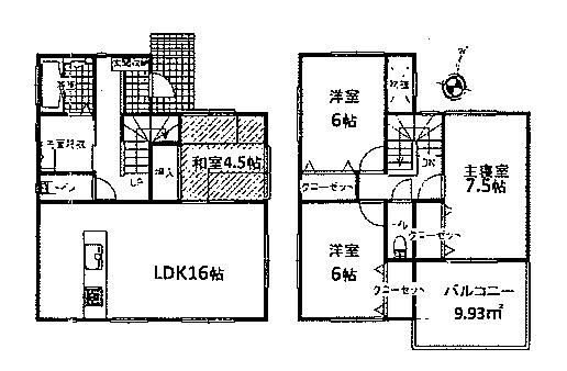 Floor plan. (16 Building), Price 40,600,000 yen, 4LDK, Land area 132.54 sq m , Building area 97.7 sq m