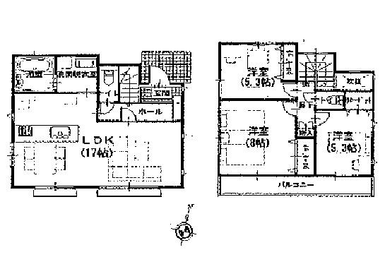 Floor plan. Newly built detached houses of the rich living environment