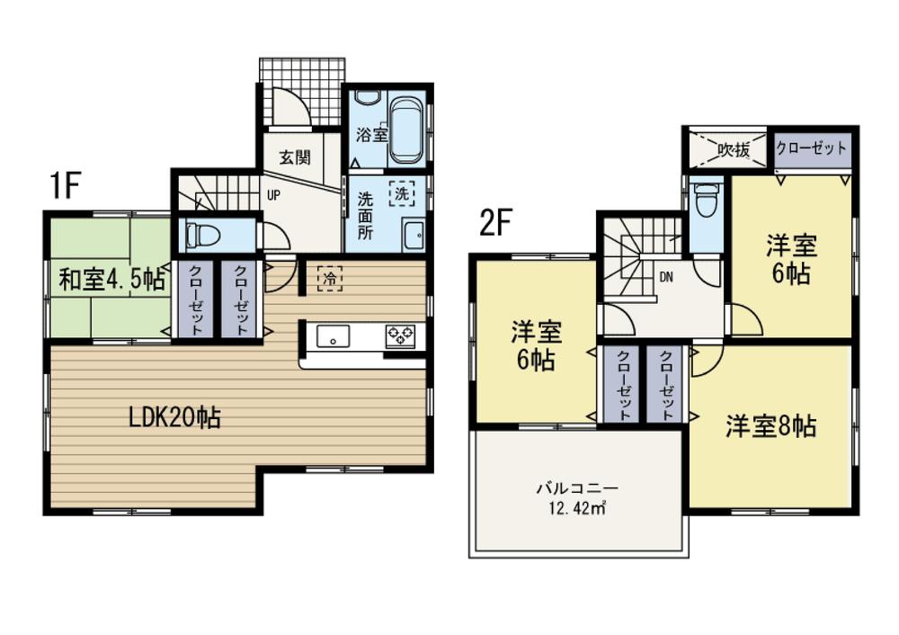 Floor plan. Newly built detached houses of the rich living environment