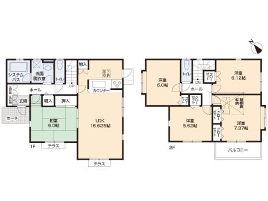 Floor plan. 32,500,000 yen, 5LDK, Land area 203.52 sq m , Building area 110.95 sq m floor plan