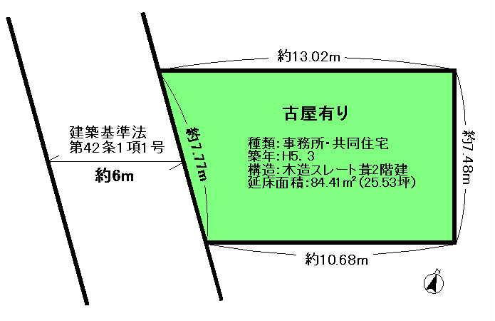 Compartment figure. Land price 15.8 million yen, Land area 89.27 sq m