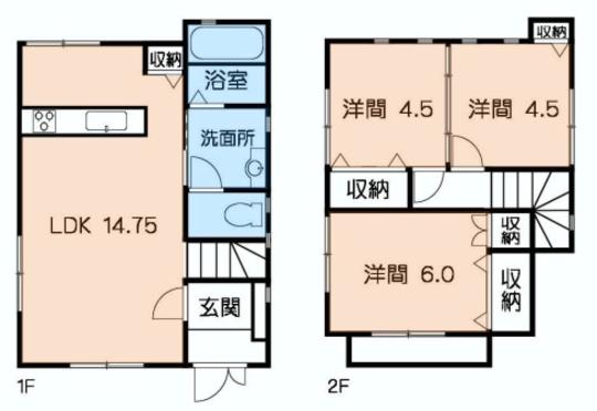 Floor plan. 20.8 million yen, 3LDK, Land area 132.48 sq m , Building area 70 sq m