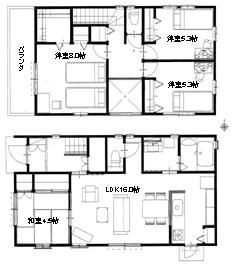 Other building plan example. Building plan example building price 15.2 million yen, Building area 91.08 sq m