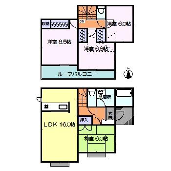 Floor plan. 28.8 million yen, 4LDK, Land area 147.26 sq m , Building area 99.36 sq m