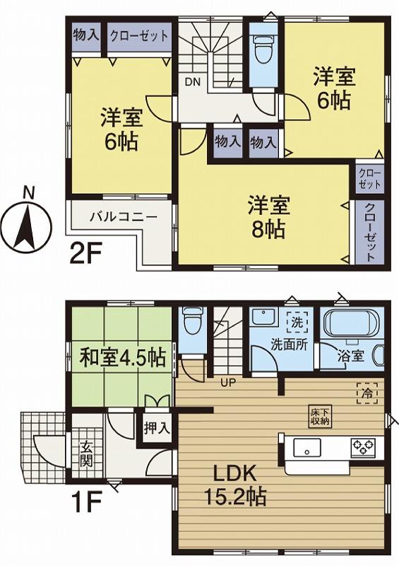 Floor plan. (5 Building), Price 25,800,000 yen, 4LDK, Land area 120.5 sq m , Building area 92.34 sq m