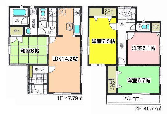 Floor plan. 25,800,000 yen, 4LDK, Land area 117.26 sq m , Building area 94.56 sq m