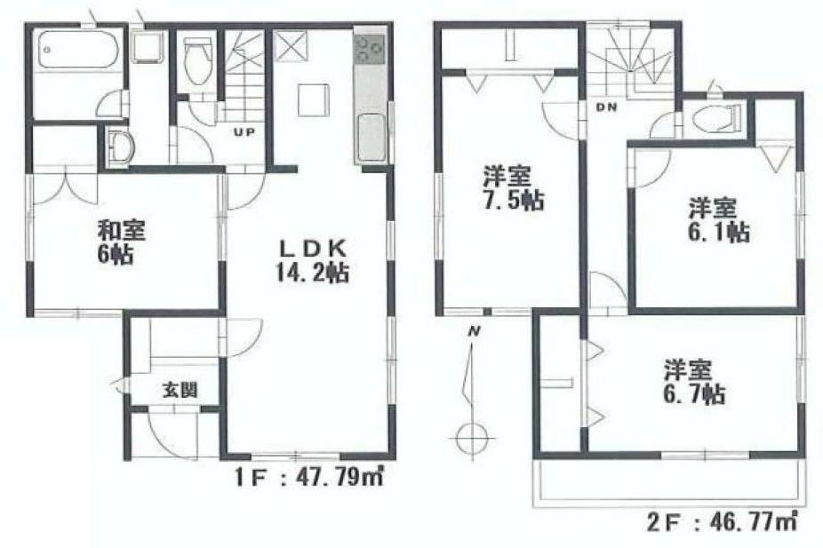 Floor plan. (2), Price 25,800,000 yen, 4LDK, Land area 117.26 sq m , Building area 94.56 sq m