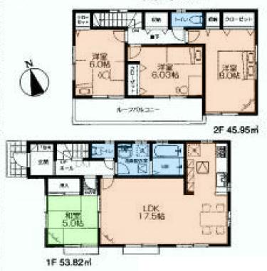 Floor plan. (2), Price 22,800,000 yen, 4LDK, Land area 156.61 sq m , Building area 99.77 sq m