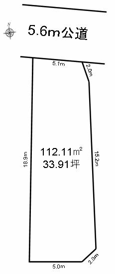 Compartment figure. Land price 22,800,000 yen, Land area 112.11 sq m