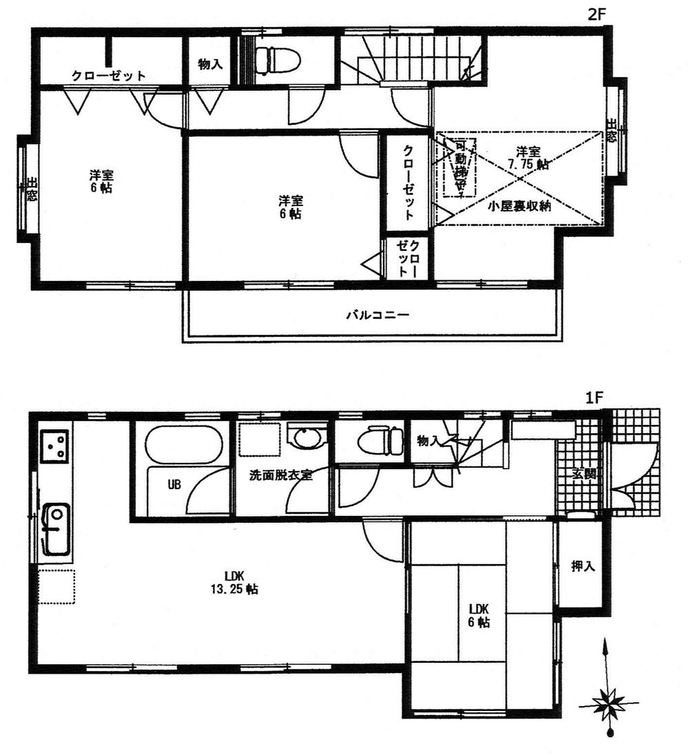 Floor plan. 17.5 million yen, 4LDK, Land area 135.51 sq m , Building area 93.95 sq m