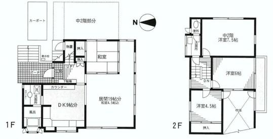 Floor plan. 25 million yen, 4LDK, Land area 189.74 sq m , Building area 97.41 sq m