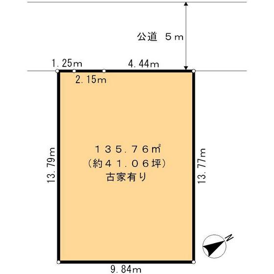 Compartment figure. Land price 13.8 million yen, Land area 135.76 sq m