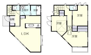 Floor plan. 21,980,000 yen, 3LDK, Land area 176.43 sq m , Building area 78.48 sq m