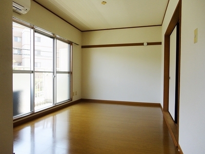 Living and room. Bright living room with a large window