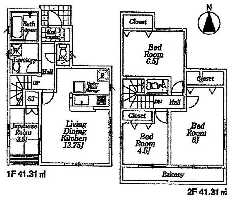 Floor plan. 25,500,000 yen, 4LDK, Land area 104.54 sq m , Building area 82.62 sq m