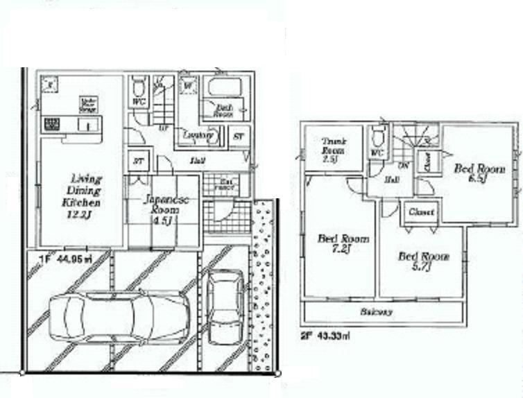 Floor plan. 28.8 million yen, 4LDK + S (storeroom), Land area 113.3 sq m , Building area 88.28 sq m