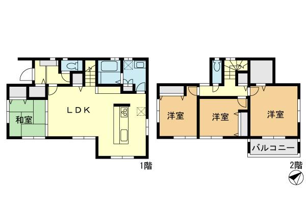 Floor plan. 40,800,000 yen, 4LDK, Land area 165.33 sq m , Building area 100.79 sq m