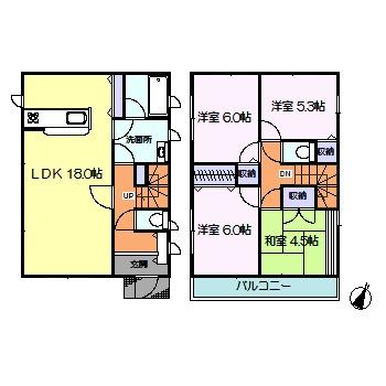 Floor plan. 17.8 million yen, 4LDK, Land area 129.19 sq m , Building area 94.76 sq m
