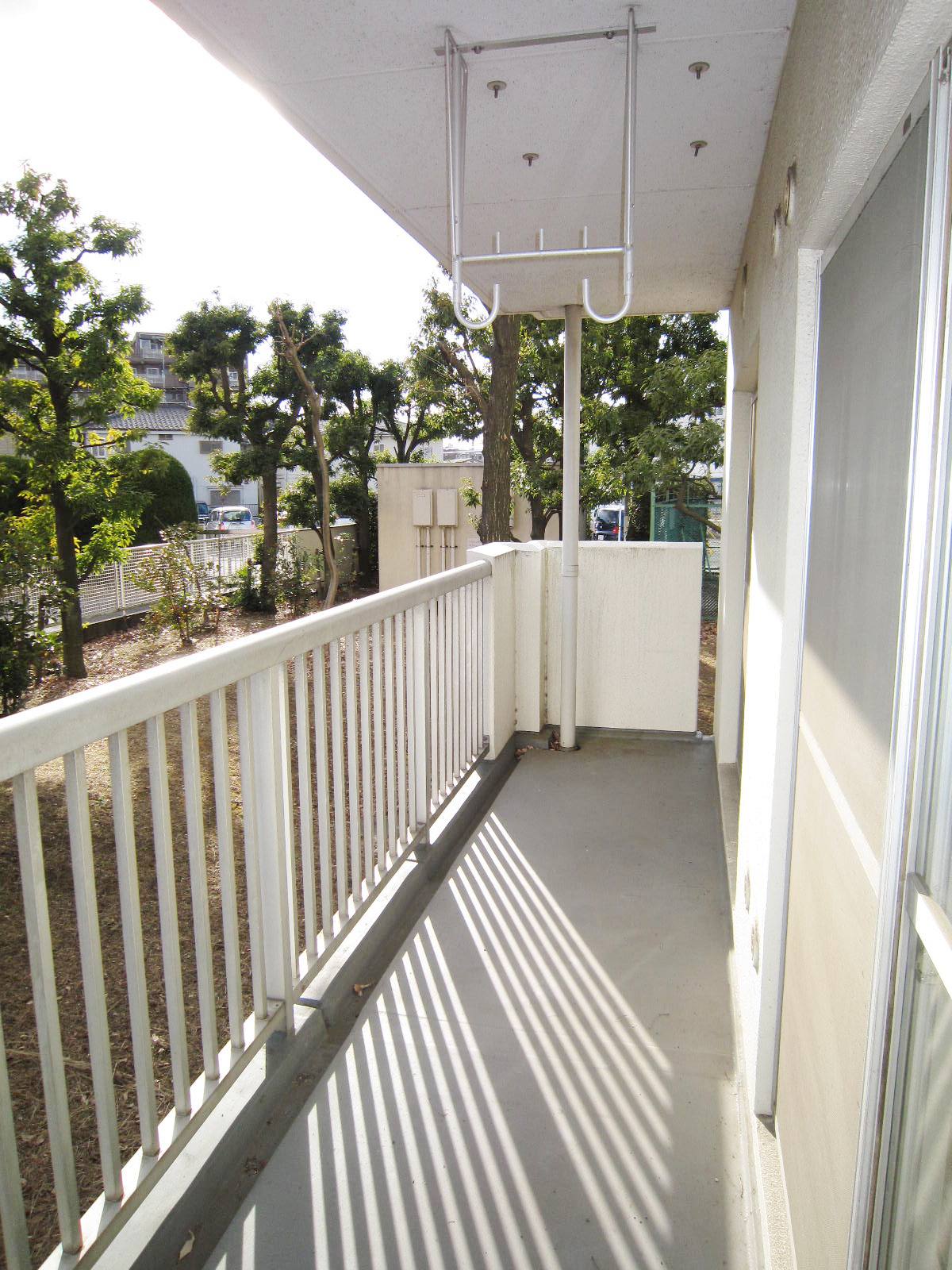 Balcony. Bright balcony facing the two of the living room