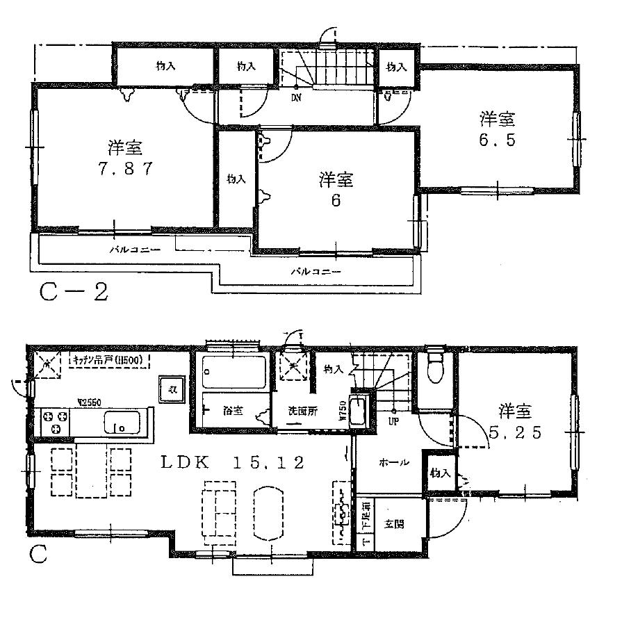 Floor plan. (C Building), Price 24,800,000 yen, 4LDK, Land area 125.03 sq m , Building area 95.11 sq m