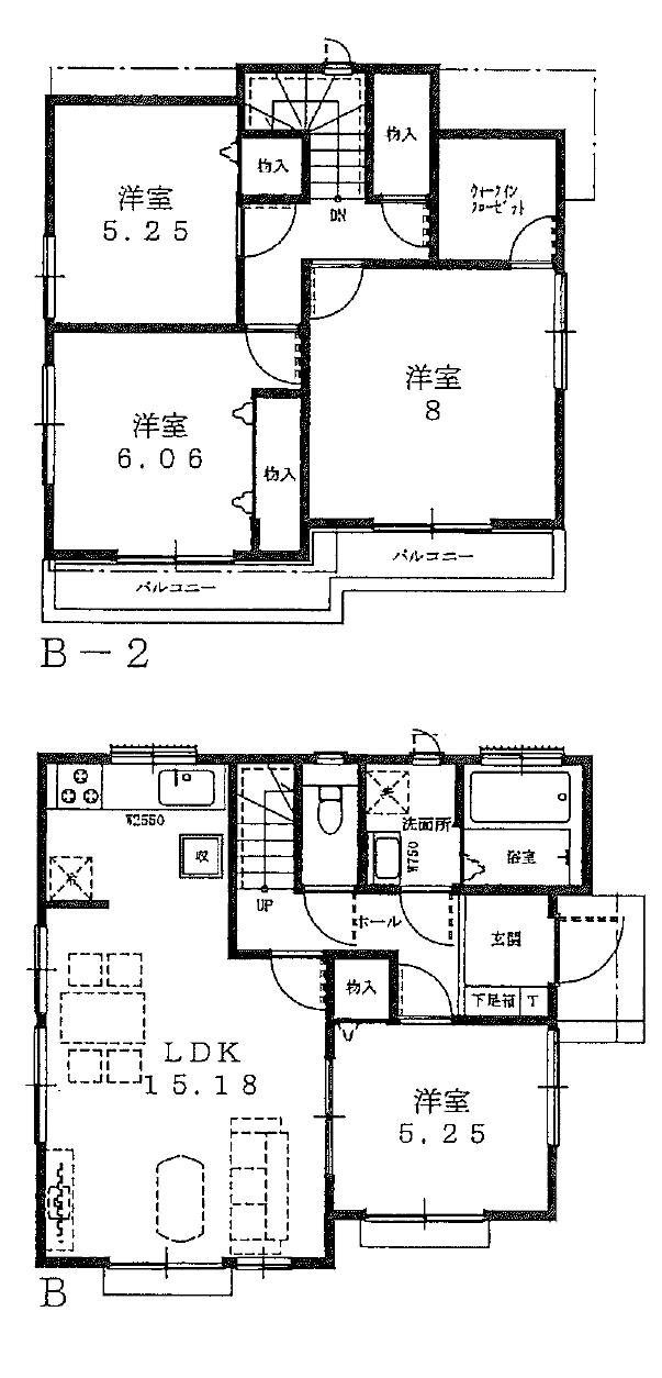 Floor plan. (B Building), Price 22,800,000 yen, 4LDK, Land area 125.02 sq m , Building area 95.12 sq m