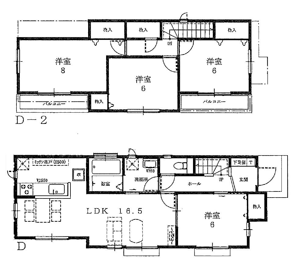Floor plan. (D Building), Price 25,800,000 yen, 4LDK, Land area 125.03 sq m , Building area 98.12 sq m
